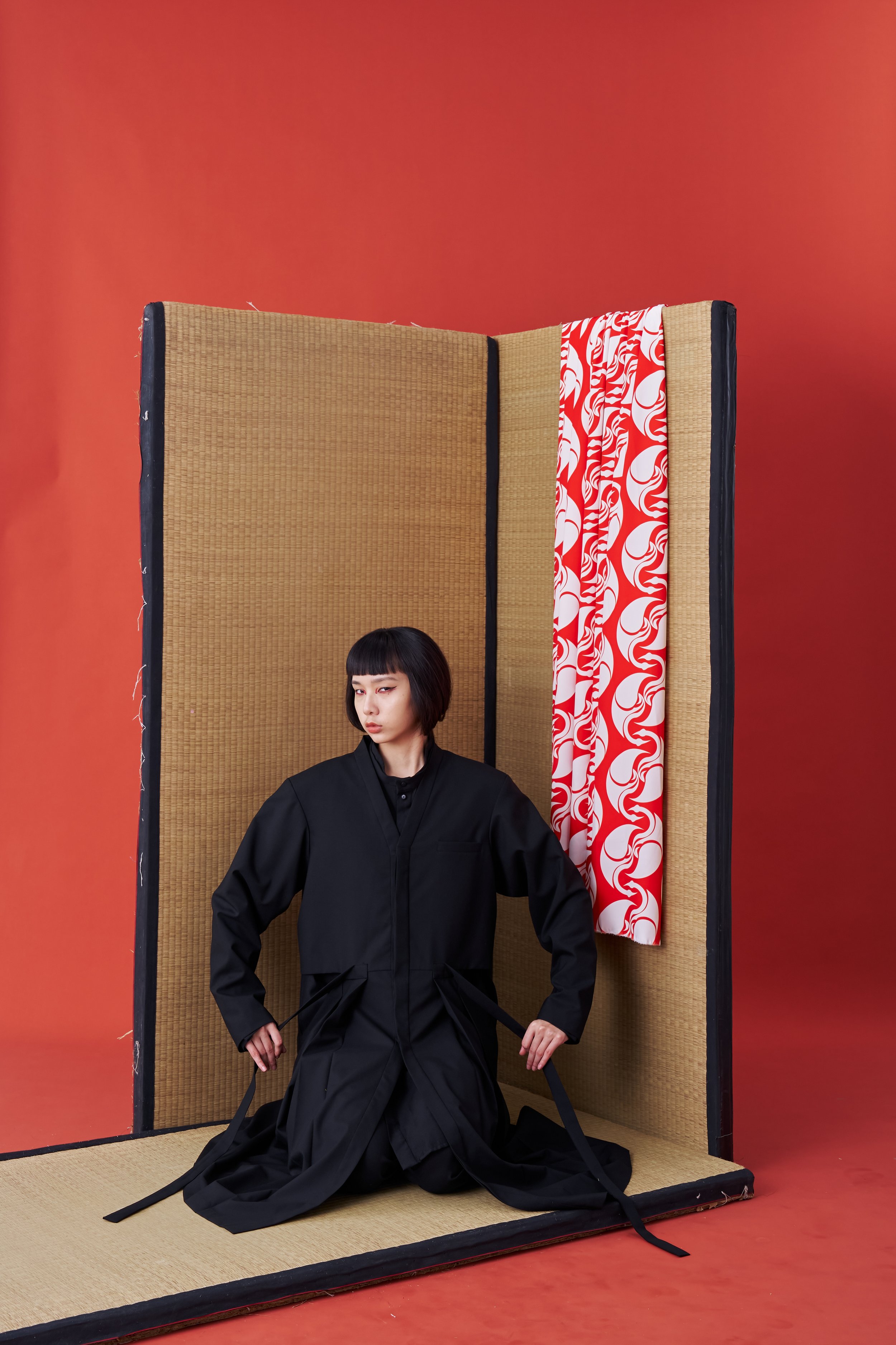 INF Deconstructed Japanese Kimono-inspired Longline Suit Jacket